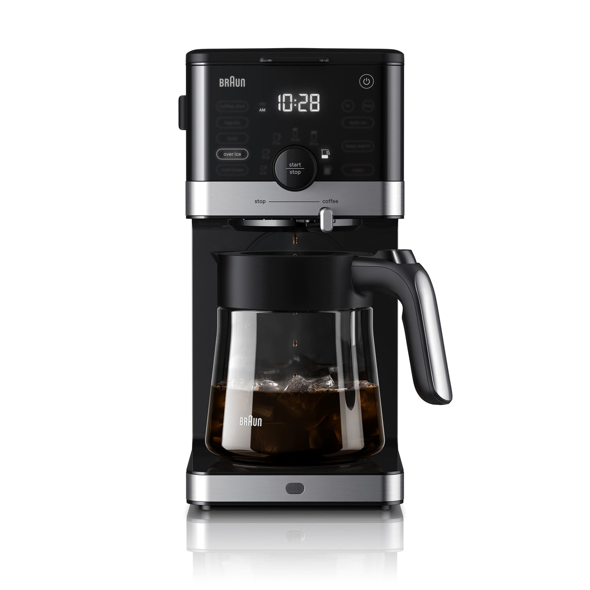 Braun - OptiBrew Pro 10 Cup Drip Coffee Maker with Milk Frother & Cold Brew - Stainless Steel
