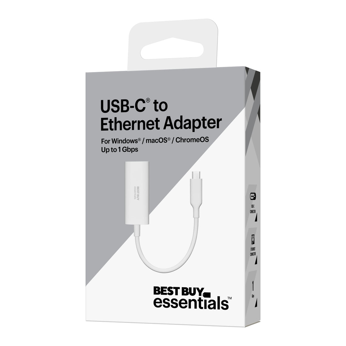 Best Buy essentials™ - USB-C to Ethernet Adapter - White