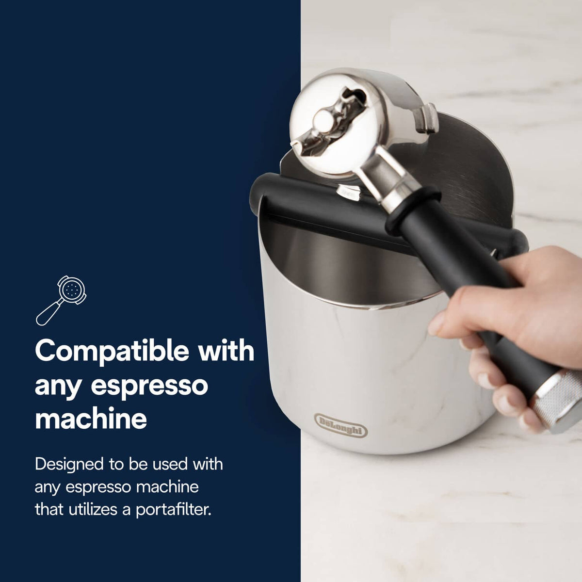 De'Longhi - Coffee Knock Box - Stainless Steel