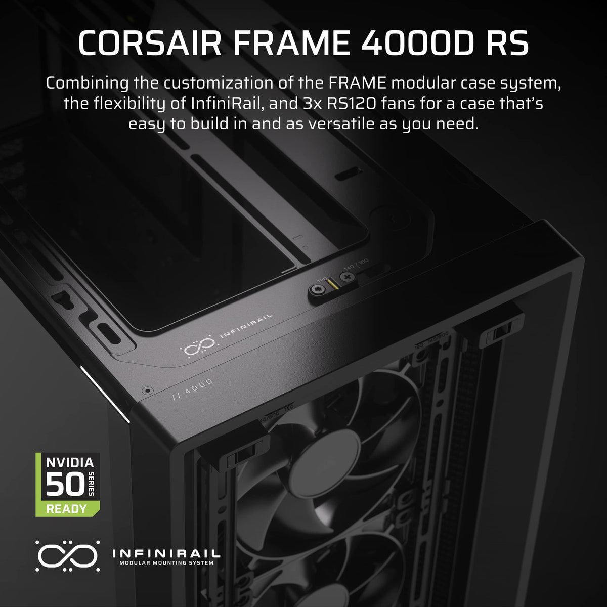 CORSAIR - FRAME 4000D RS ATX Mid-Tower PC Case - Black
