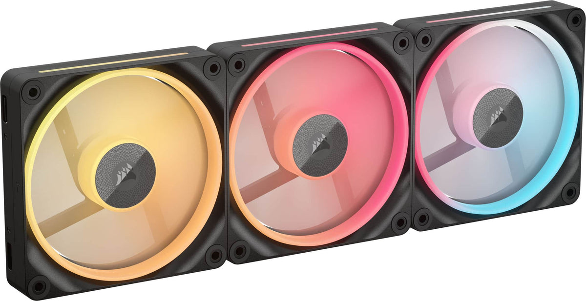 CORSAIR - iCUE LINK LX120-R RGB 120mm PWM Reverse Blade Computer Case Fan Starter Kit (3-pack) - Black