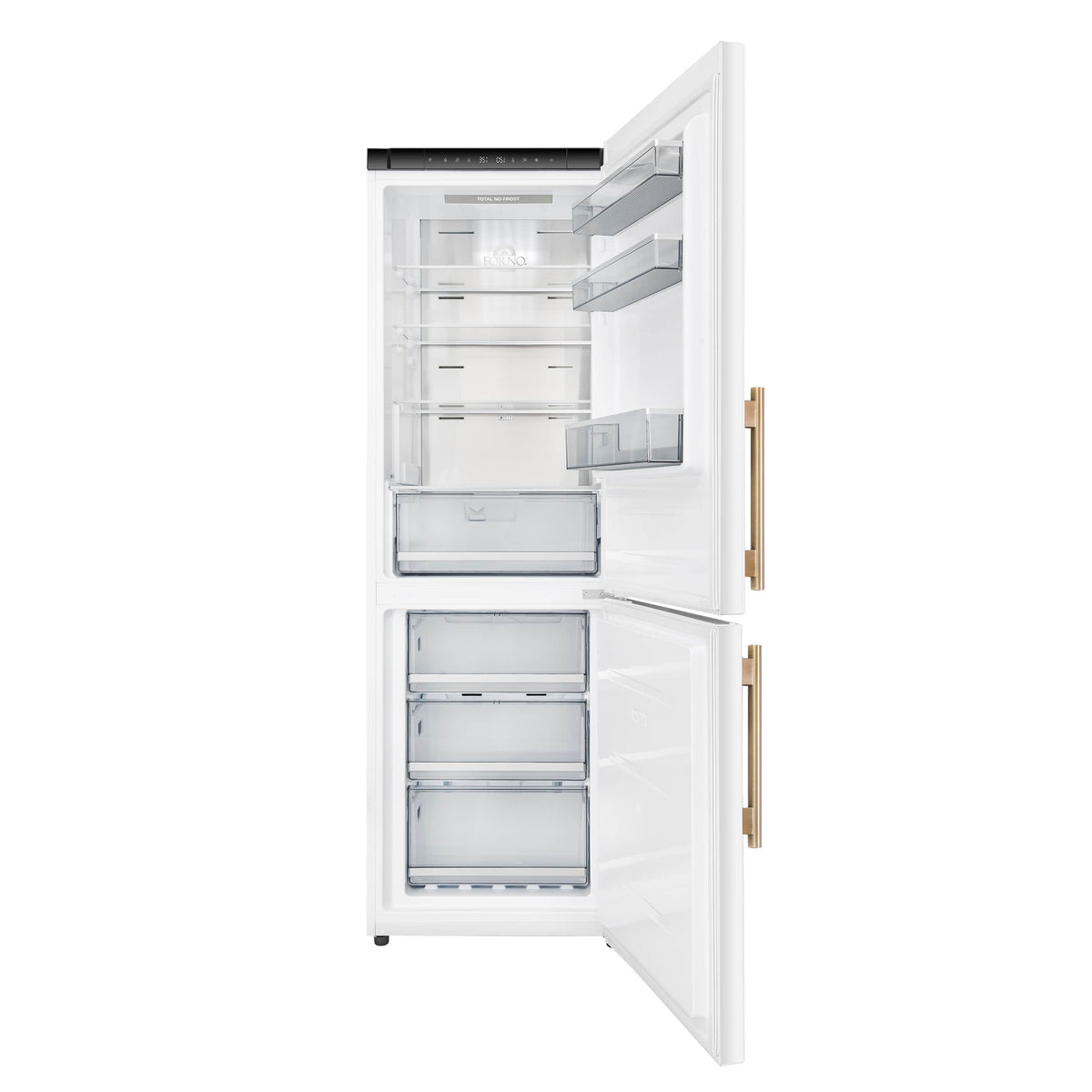 Forno Appliances - Custodia 10.3 Cu. Ft. 24" Counter-Depth Bottom Freezer Refrigerator with Right-Hinge Door and Total No Frost - White