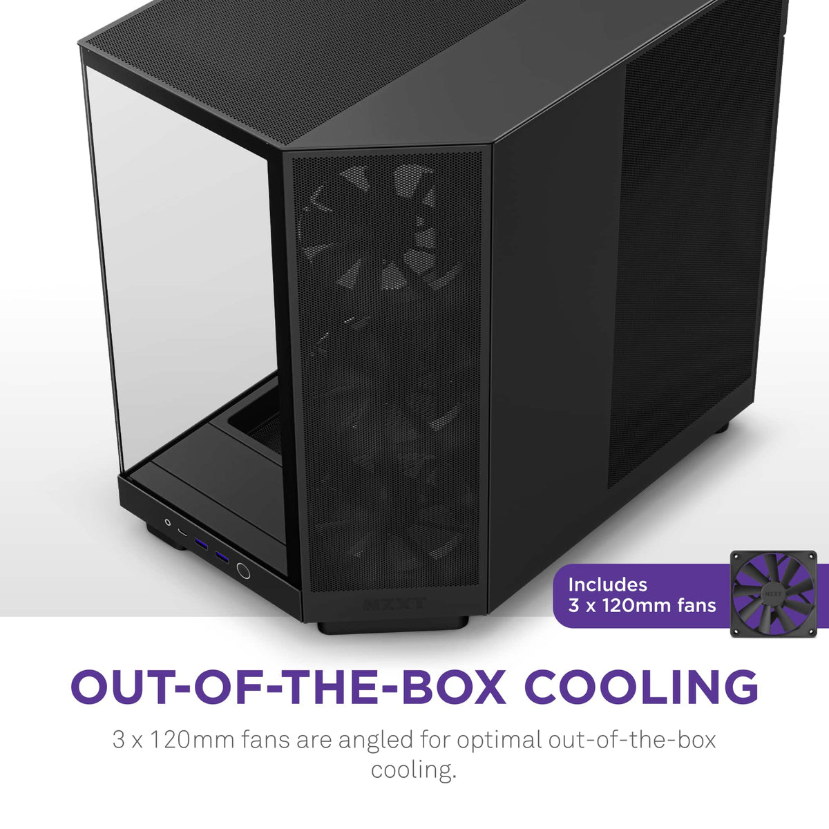 NZXT - H6 Flow ATX Mid-Tower PC Case with Dual Chamber - Black
