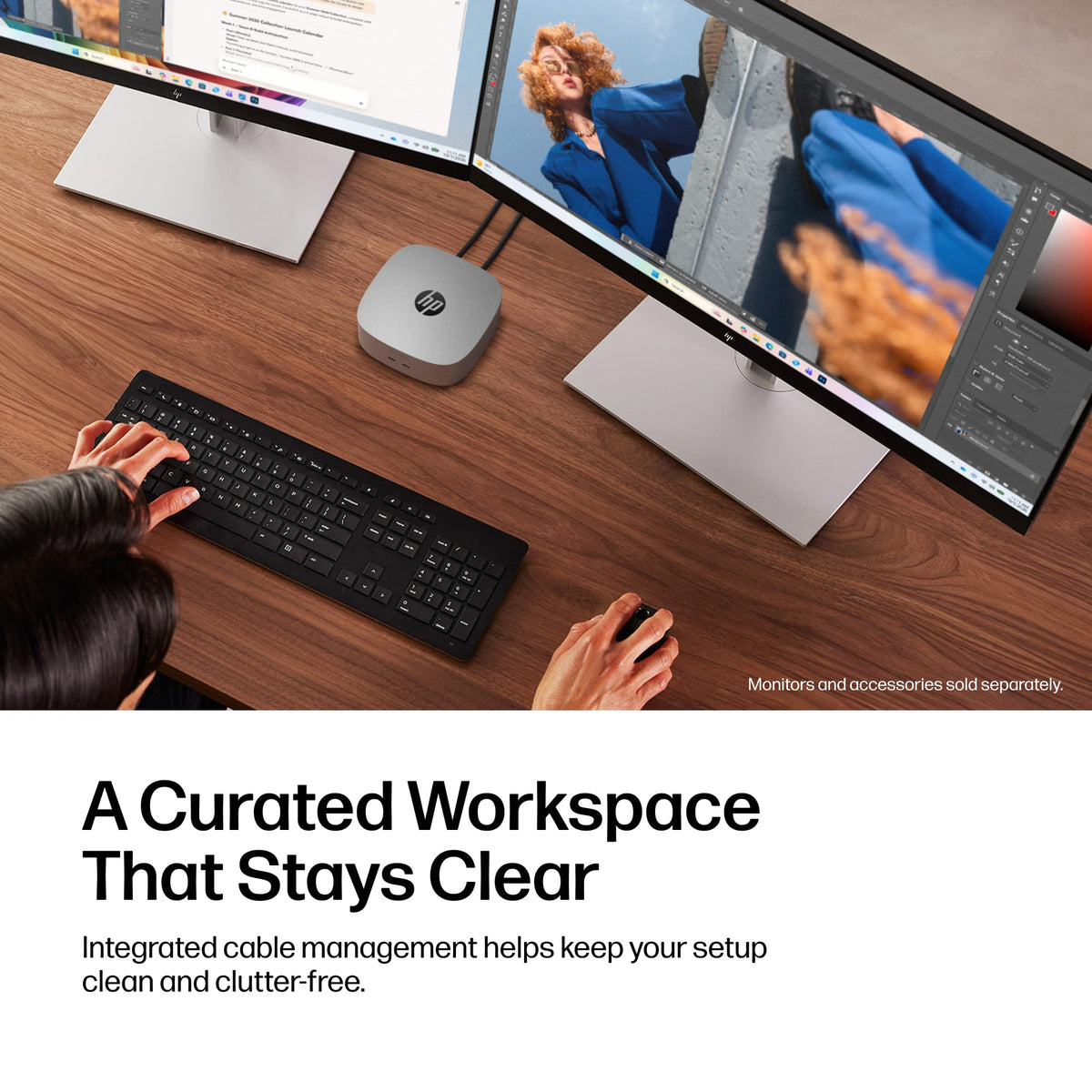 HP - OmniDesk Mini PC with Quad Display Support - Intel Core Ultra 7 356H - 16GB Memory - 512GB SSD - Smoke Silver