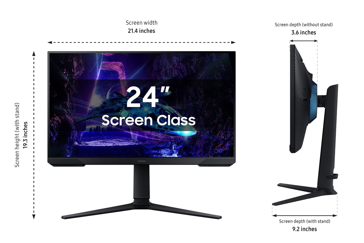 Samsung - Odyssey G30D 24" LED FHD AMD FreeSync Premium 180Hz 1ms Gaming Monitor (DisplayPort, HDMI) - Black