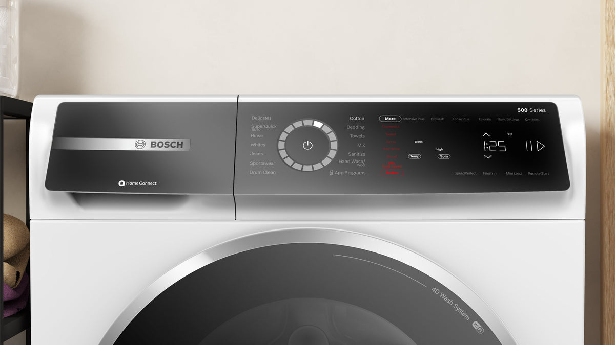 Bosch - 500 Series 2.4 Cu. Ft. High-Efficiency Stackable Smart Front Load Washer with 4D Wash System - White