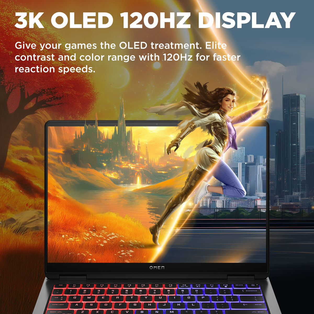 HP OMEN - Transcend 14" 120Hz 3K OLED Gaming Laptop - Intel Core Ultra 7 (2025) - 16GB Memory - NVIDIA GeForce RTX 5060 - 1TB SSD - Shadow Black