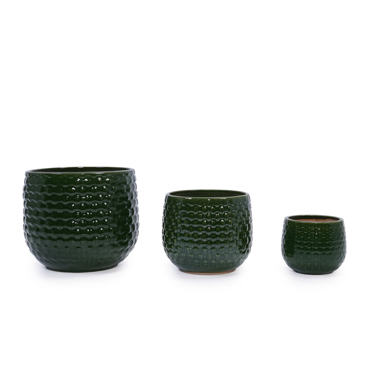 3 Piezas Macetero, Jardinera Para Patio, Jardín O Alféizares De Ventana - Verde Oscuro