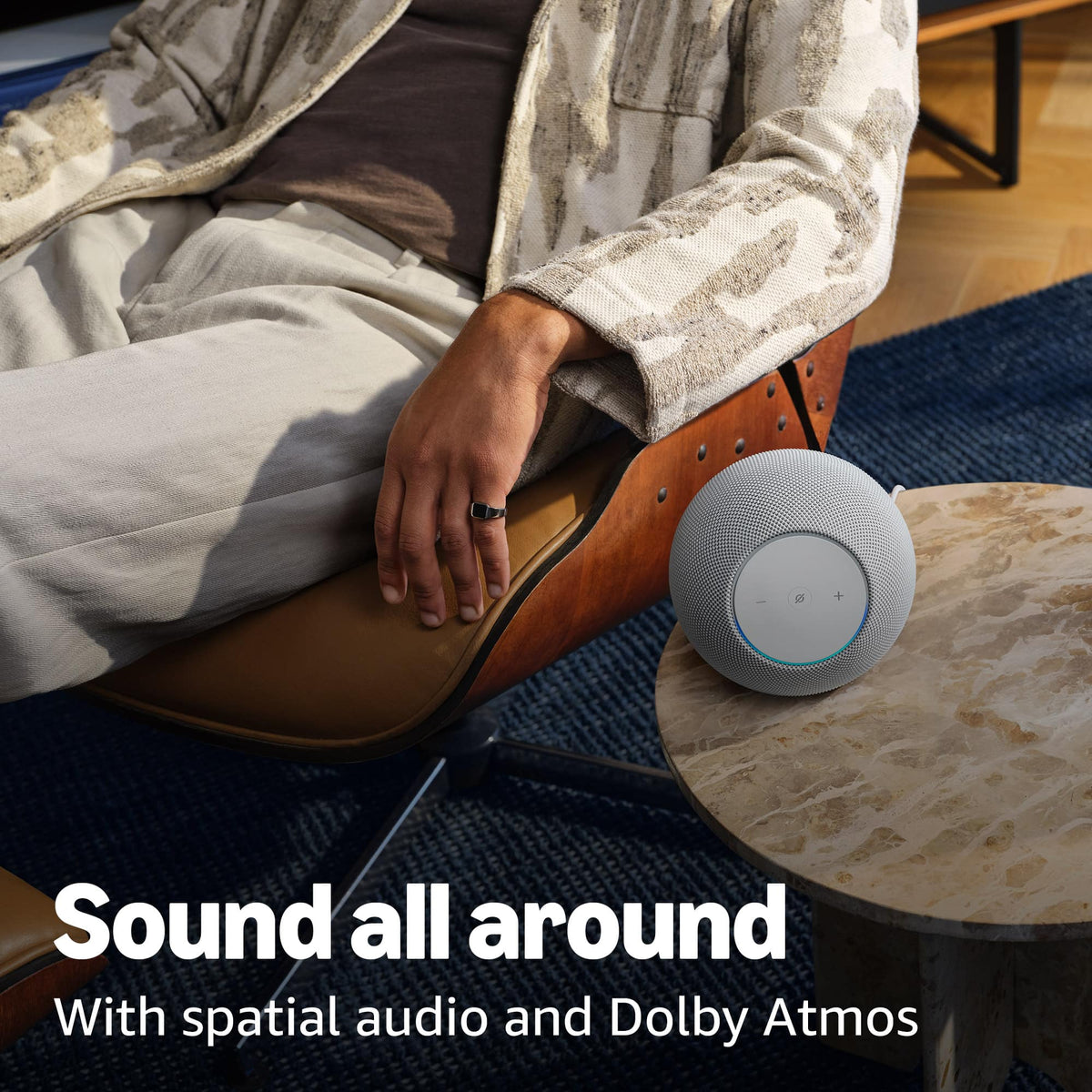 Amazon - Echo Studio (newest model) our best Echo Studio yet, immersive spatial audio and Dolby Atmos, designed for Alexa+ - Glacier White