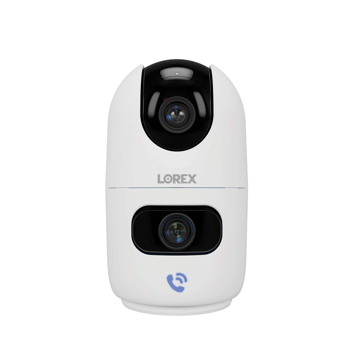 Lorex - Connect 2K Dual-Lens Indoor Pan-Tilt Wireless Security Camera - White