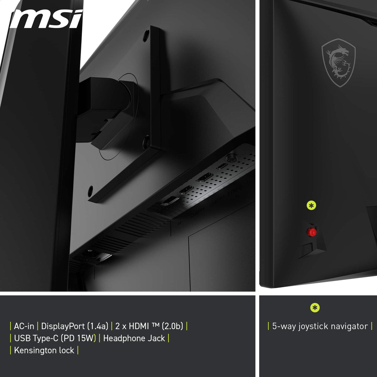 MSI - MAG 274QPF E20 27" LCD QHD 0.5ms Adaptive Sync Gaming Monitor with HDR 400 (DisplayPort, HDMI, USB-C) - Metallic Black