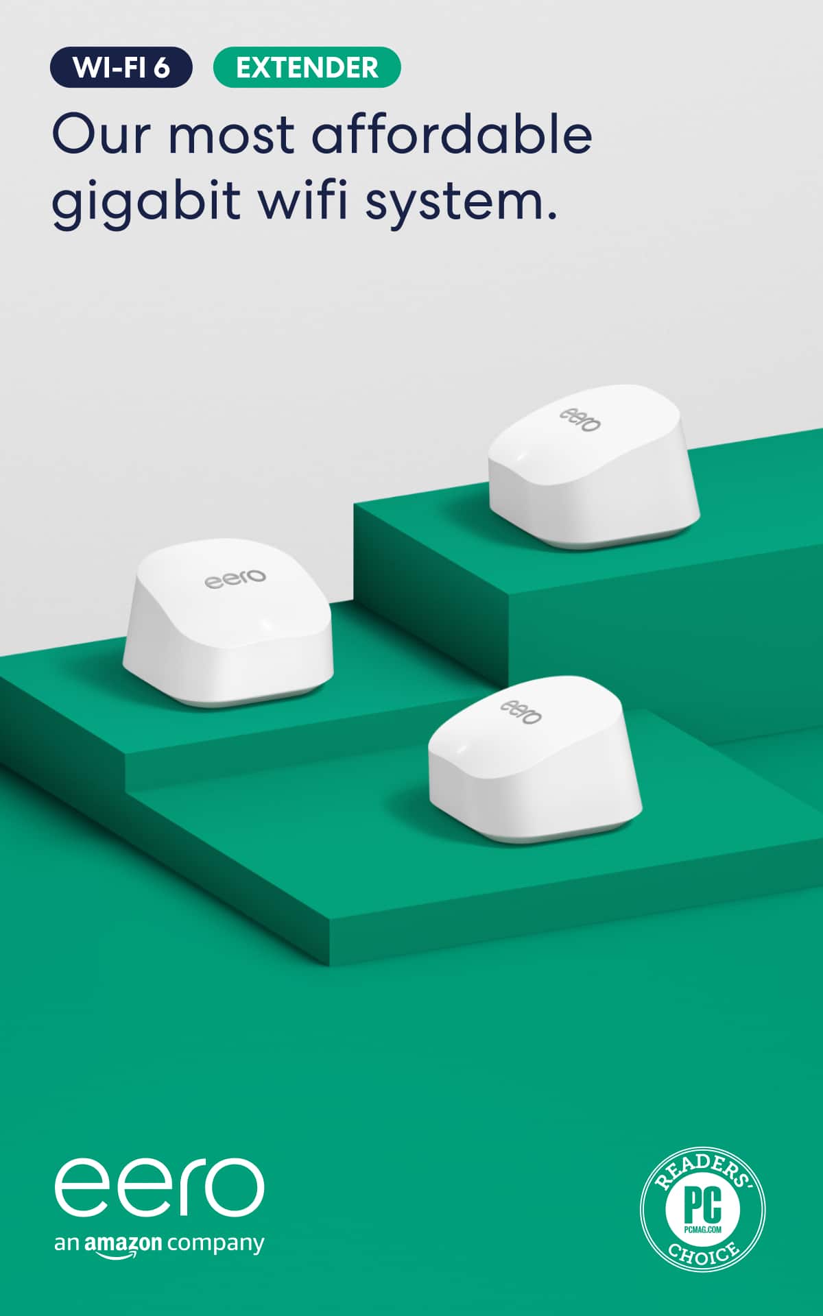 eero - 6+ mesh wifi system, 3 pk - White