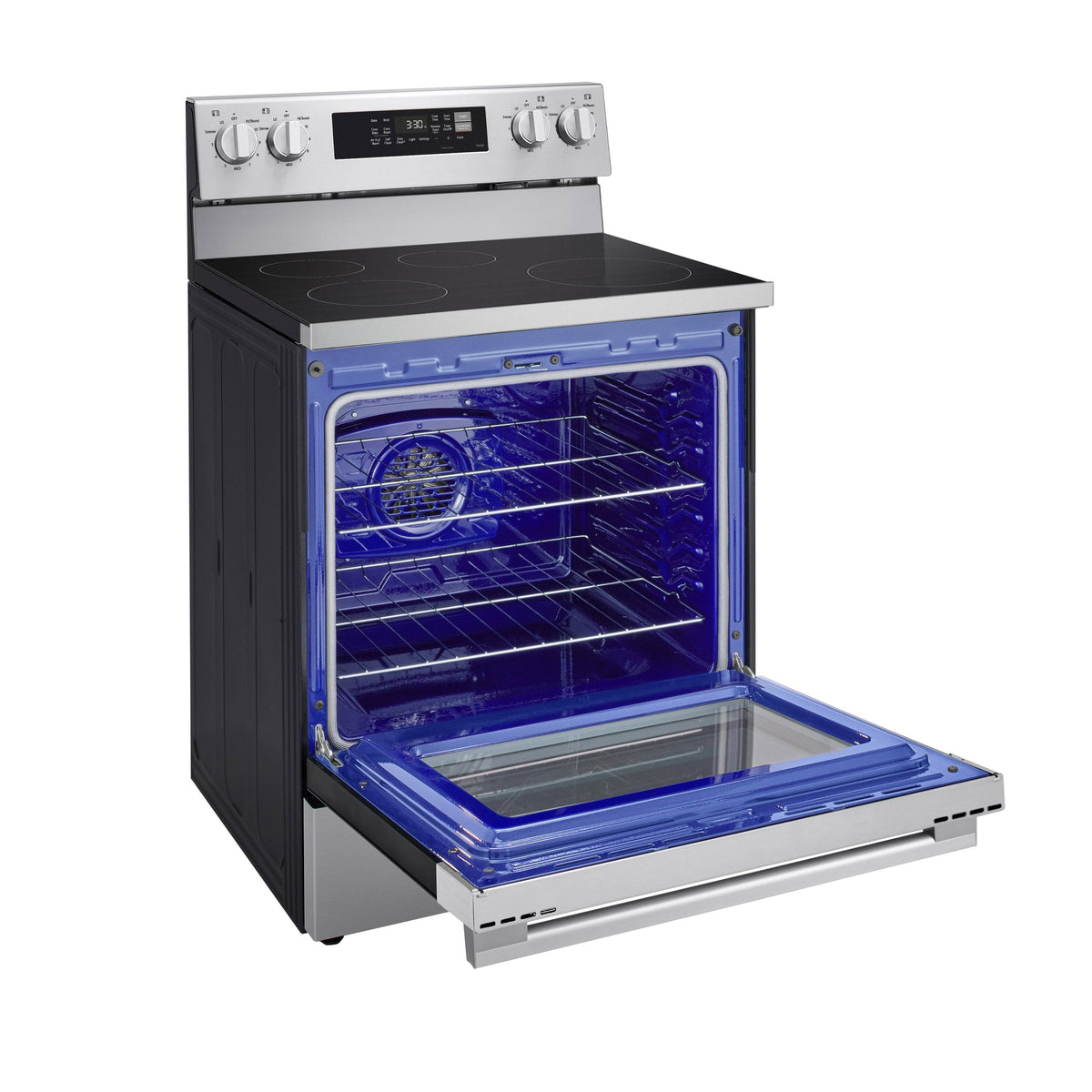 LG - 30-in 6.3 Cu. Ft. Freestanding Electric Induction True Convection Smart Range with 4 Elements, Air Fry and EasyClean - Stainless Steel