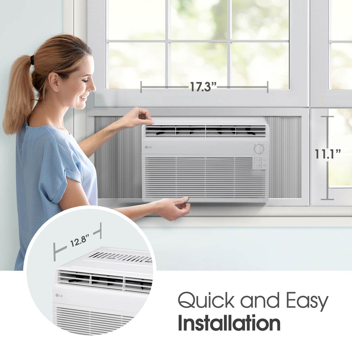 LG - 150 Sq. Ft. 5,000 BTU Window Air Conditioner - White