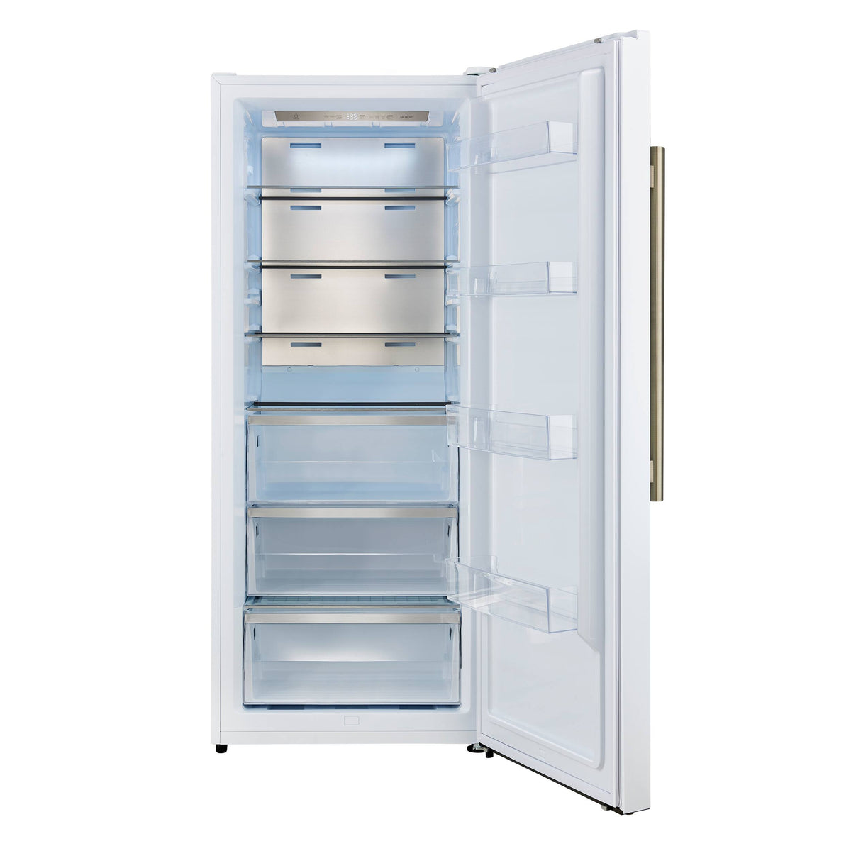 Forno Appliances - Maderno 13.6 Cu. Ft. Right Swing Upright Convertible Freezer with Antique Brass Handles - White