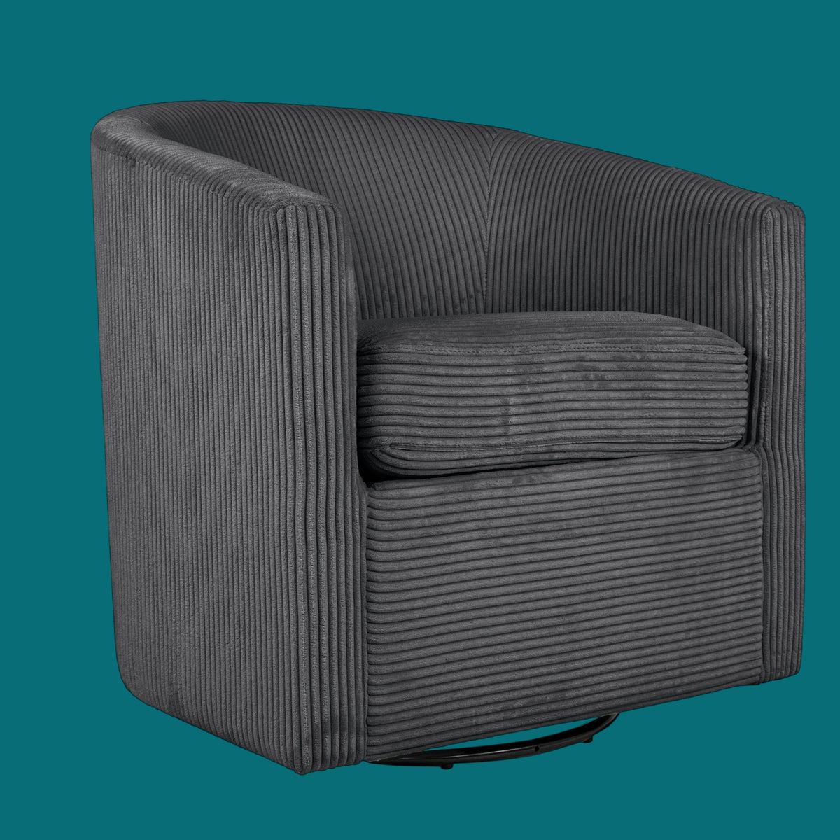 Sillón giratorio con respaldo en U, mueble de sala con cojín mullido