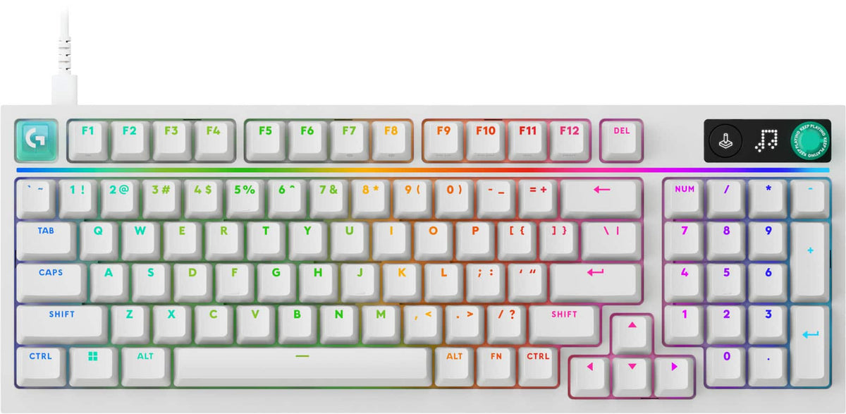 Logitech - G316 X 98 Gaming Wired RGB LIGHTSYNC Keyboard with Hot-Swappable Linear Switches and Gasket Structure for PC - White