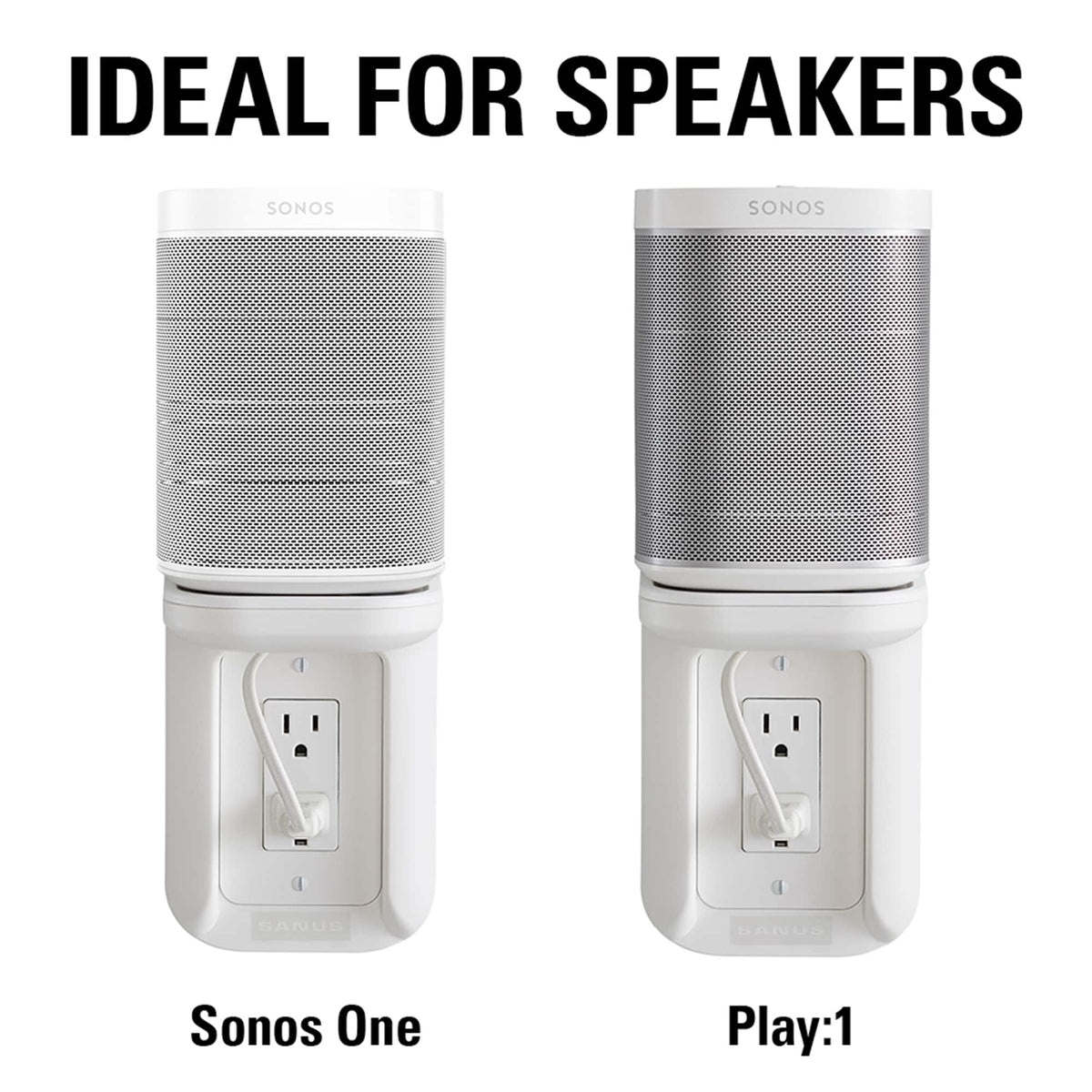 Sanus - Small Device Outlet Speaker Mount - White
