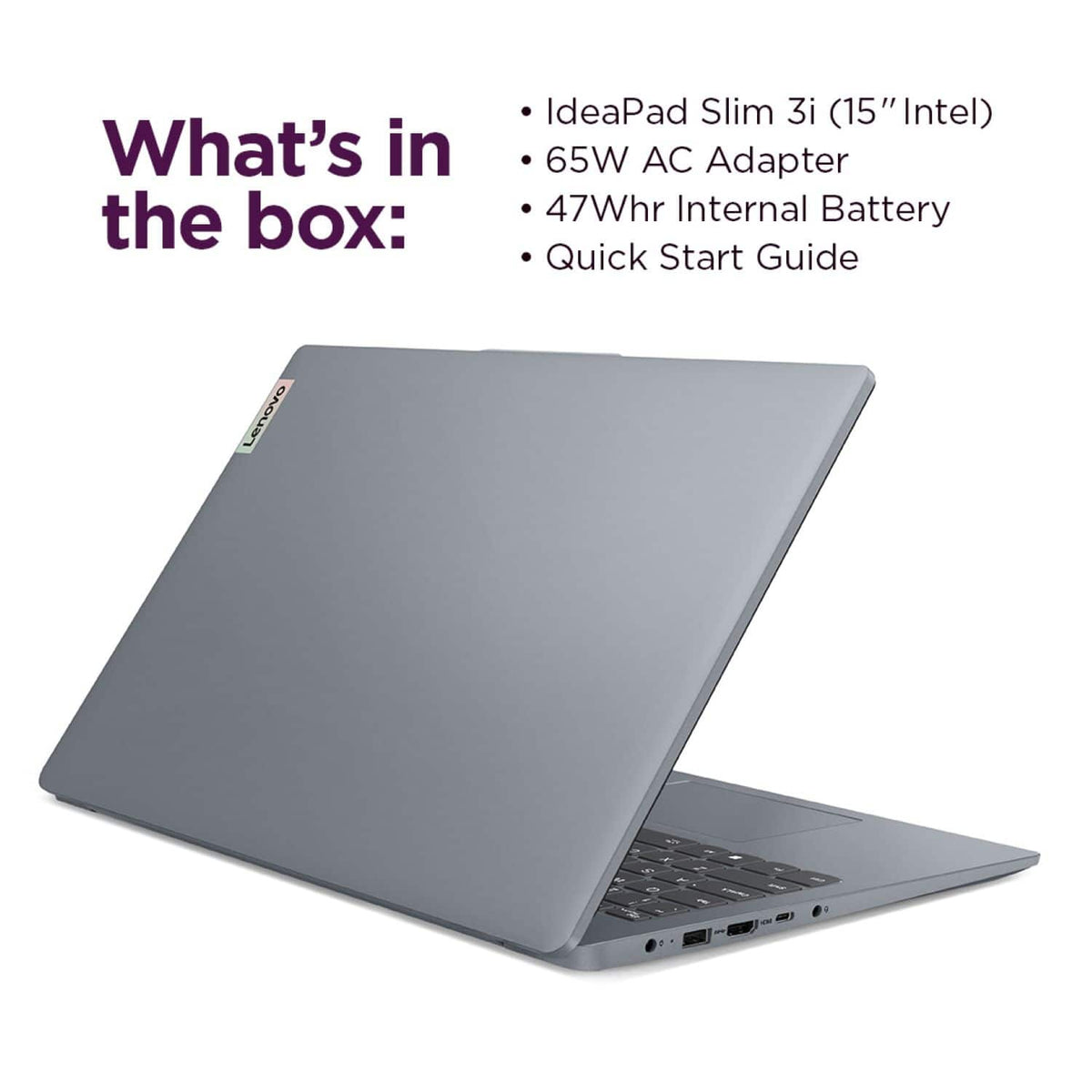 Lenovo - IdeaPad Slim 3i 15.6" Full HD Laptop - Intel Core i3-N305 2023 - 8GB Memory - 128GB UFS - Arctic Grey