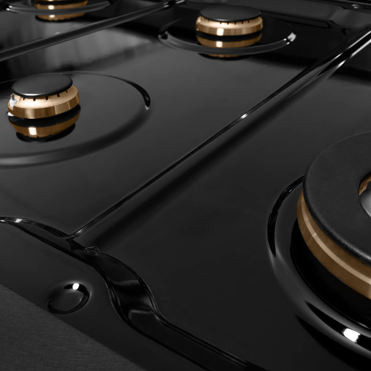 ZLINE - 48 in. Wide 8 Burner Designer Paramount Gas Rangetop in Black Satin Steel with Black and Bronze Accents (SRTBSZ-48-MBCB) - Black Satin Stainless Steel
