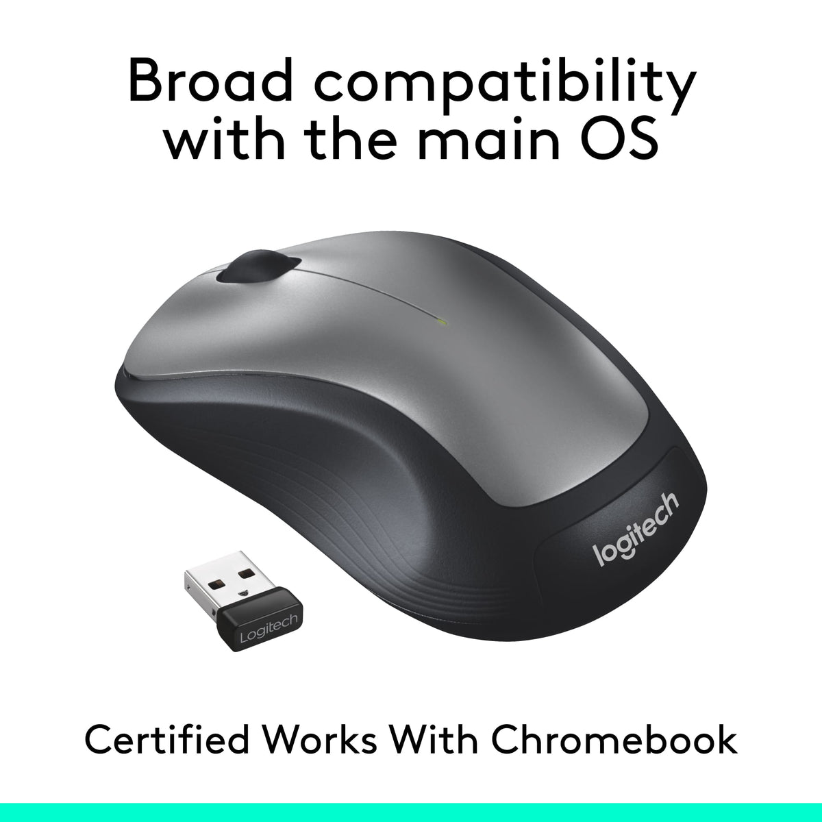 Logitech - M310 Wireless Optical Ambidextrous Mouse - Wireless - Silver