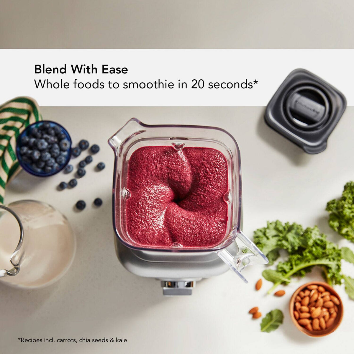 KitchenAid - K400 1200W 56 oz. Variable 5-Speed BPA-Free Blender with Tamper - Blue Velvet
