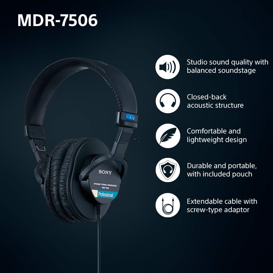 Sony - Professional Studio Headphones - Black