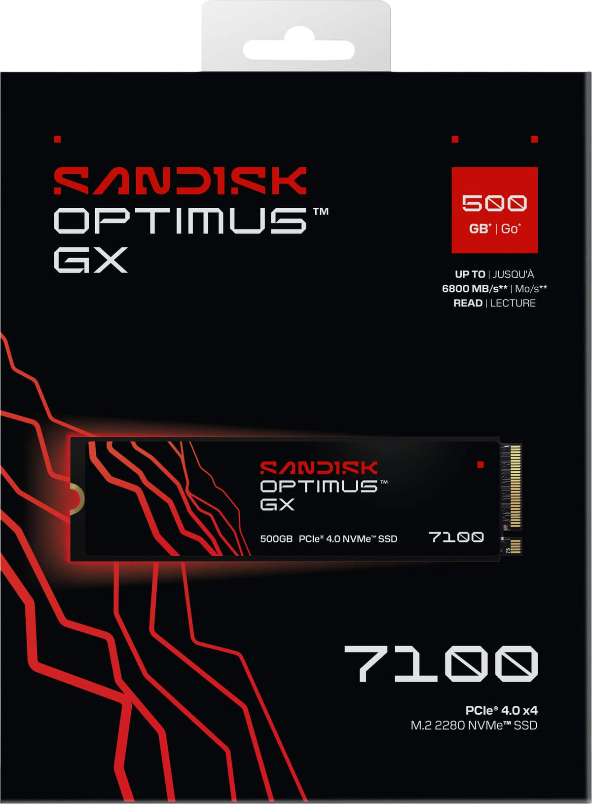 SANDISK - 500GB Optimus GX 7100 PCIe 4.0 x4 M.2 2280 NVMe SSD