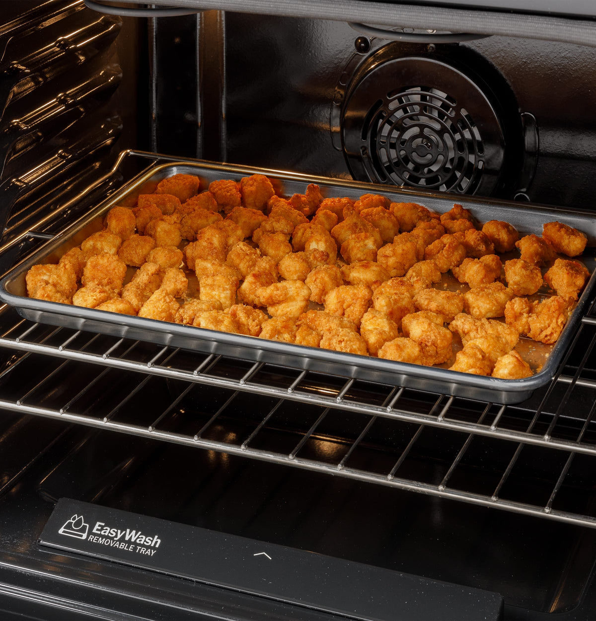 GE - 30 in. Wide 5 Burners 5.3 Cu. Ft. Freestanding Gas Convection Range with Steam Cleaning and EasyWash Oven Tray - Stainless Steel