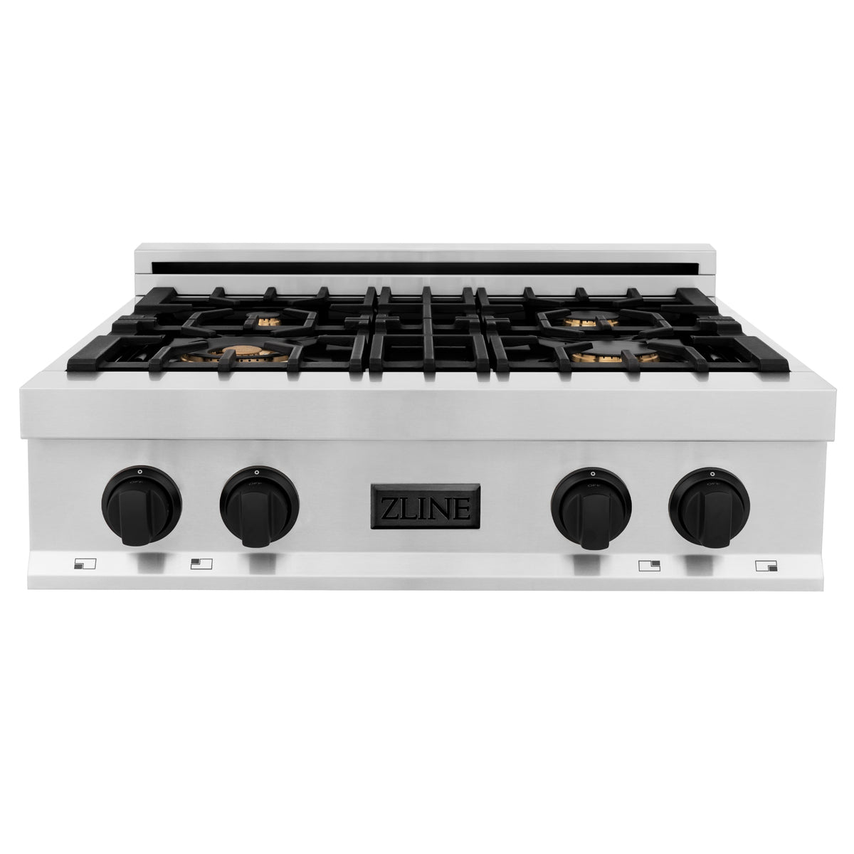 ZLINE - Autograph 30 in. Legacy Rangetop w/ 4 Burners and Matte Black Accents - Stainless Steel