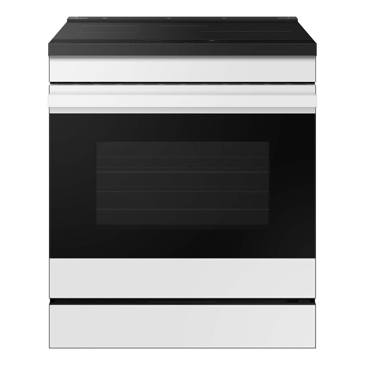 Samsung - 30 in. Wide 4 Elements Bespoke 6.3 Cu. Ft. Slide-In Electric Induction Range with Air Fry - White Glass