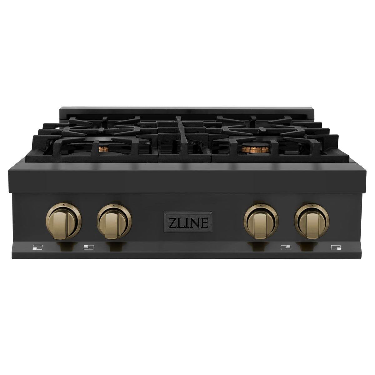 ZLINE - Autograph 30 in. Legacy Rangetop in Black Stainless Steel w/ Bronze Accents - Black Stainless Steel