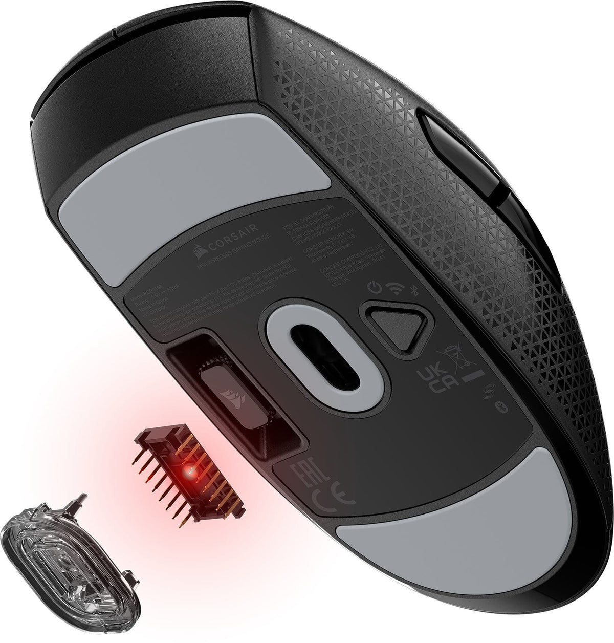 CORSAIR - M55 Wireless FPS Optical Gaming Ambidextrous Mouse with Slipstream Technology - Wireless - Black