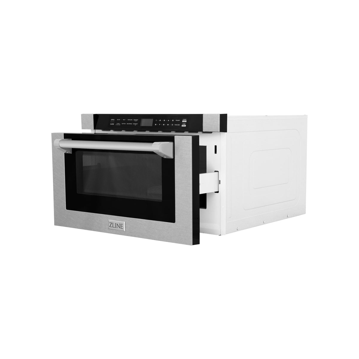ZLINE - 24 in. 1.2 cu. ft. Built-in Microwave Drawer with Sensor Cooking and Traditional Handle - Satin Stainless Steel