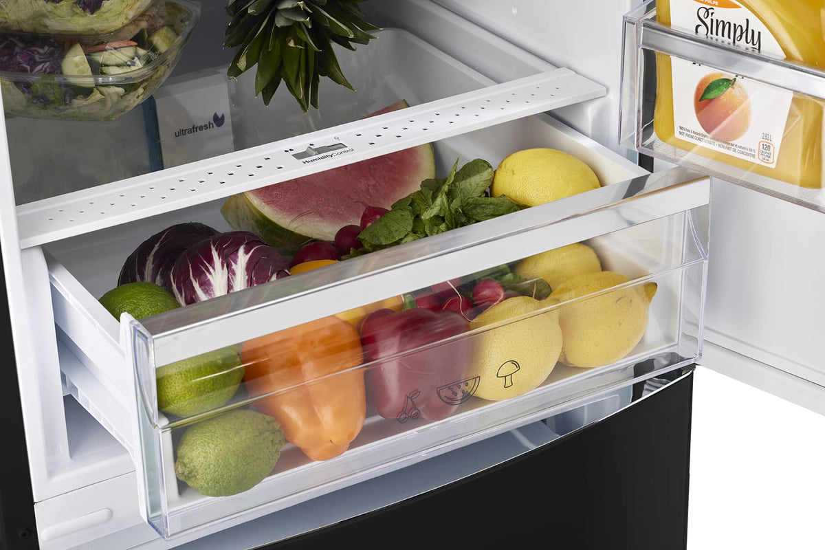 Unique Appliances - 24 in. Wide Classic Retro 23.8 in 11.7 cu. ft. Frost Free Retro Bottom Freezer Refrigerator ENERGY STAR - Matte Black
