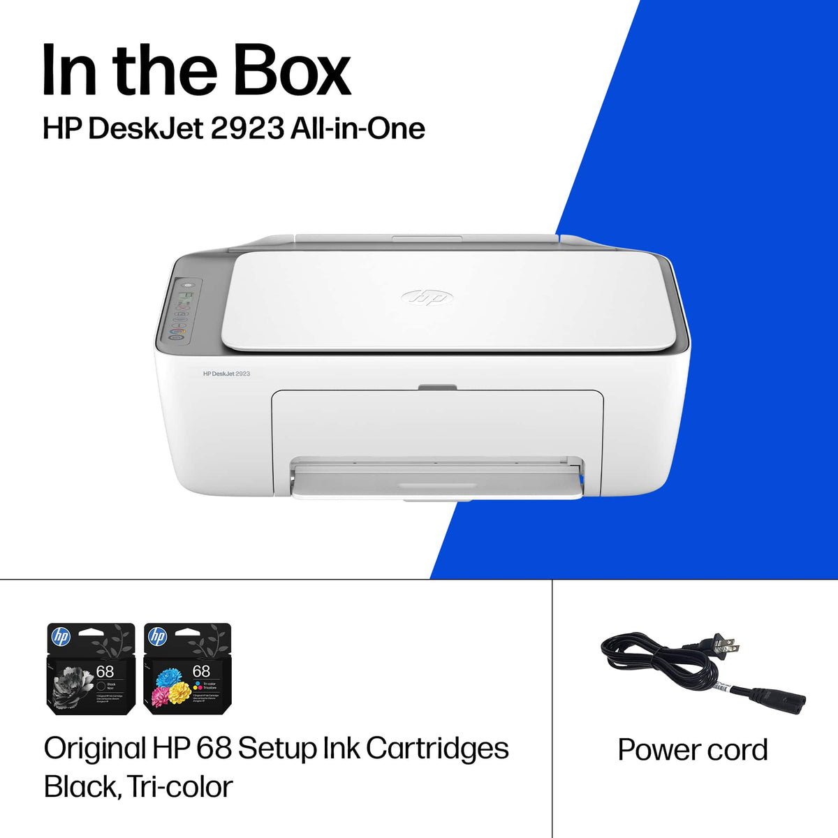 HP - DeskJet 2923 Wireless All-in-One Inkjet Printer, Scanner, Copier, AI-Enabled with 6 Months of Instant Ink - White
