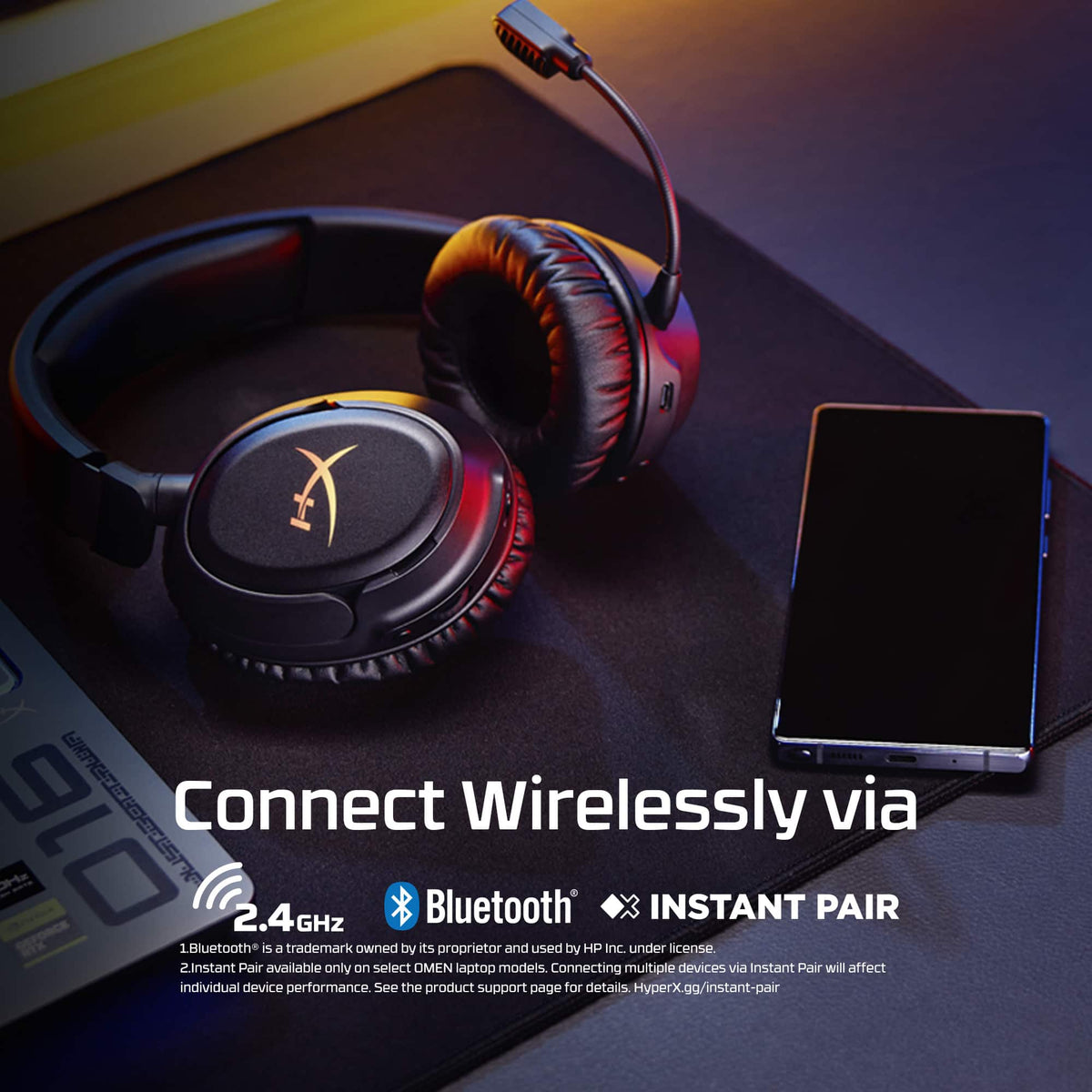 HyperX - Cloud Flight 2 Wireless Gaming Headset for PC, PS5, PS4, Nintendo Switch, Mac, Mobile, and Bluetooth - White