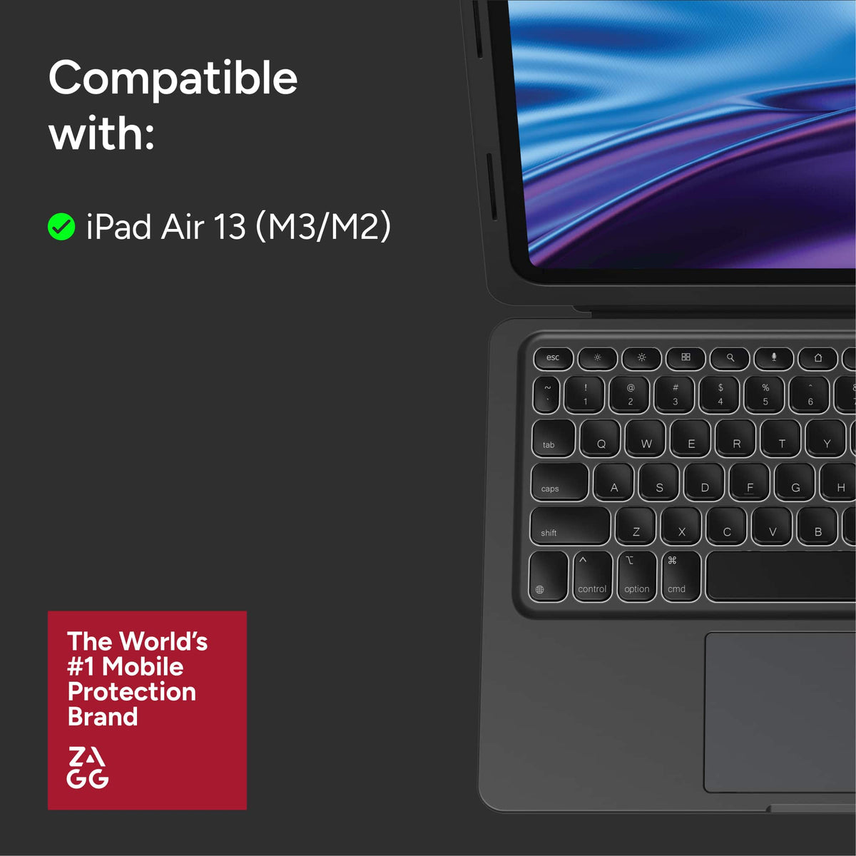 ZAGG - Pro Keys Connect Apple iPad Air 13" (M4, M3, M2) - Black