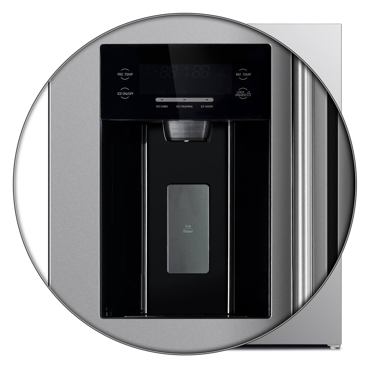 Forno Appliances - 36 in. Wide Salerno 20 Cu. Ft. Side-by-Side Refrigerator with Extendable Decorative Trim Grill - Stainless Steel