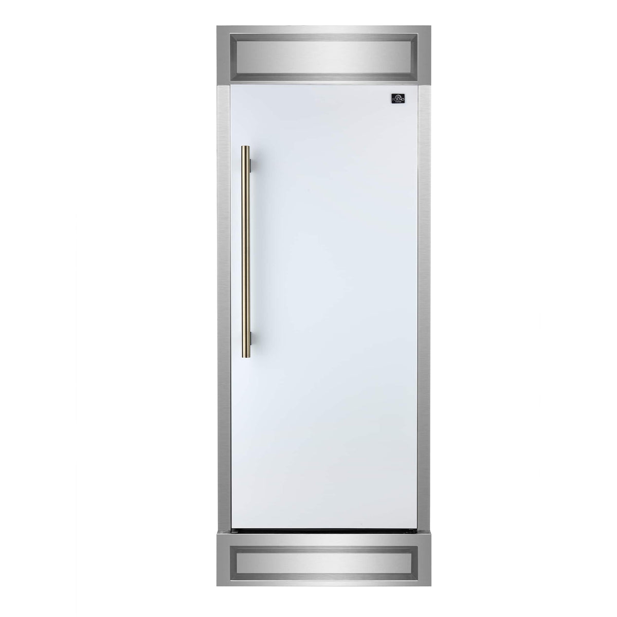 Forno Appliances - Maderno 13.6 Cu. Ft. Built-In Upright Convertible Freezer with Decorative Grill and Right Swing Door - White