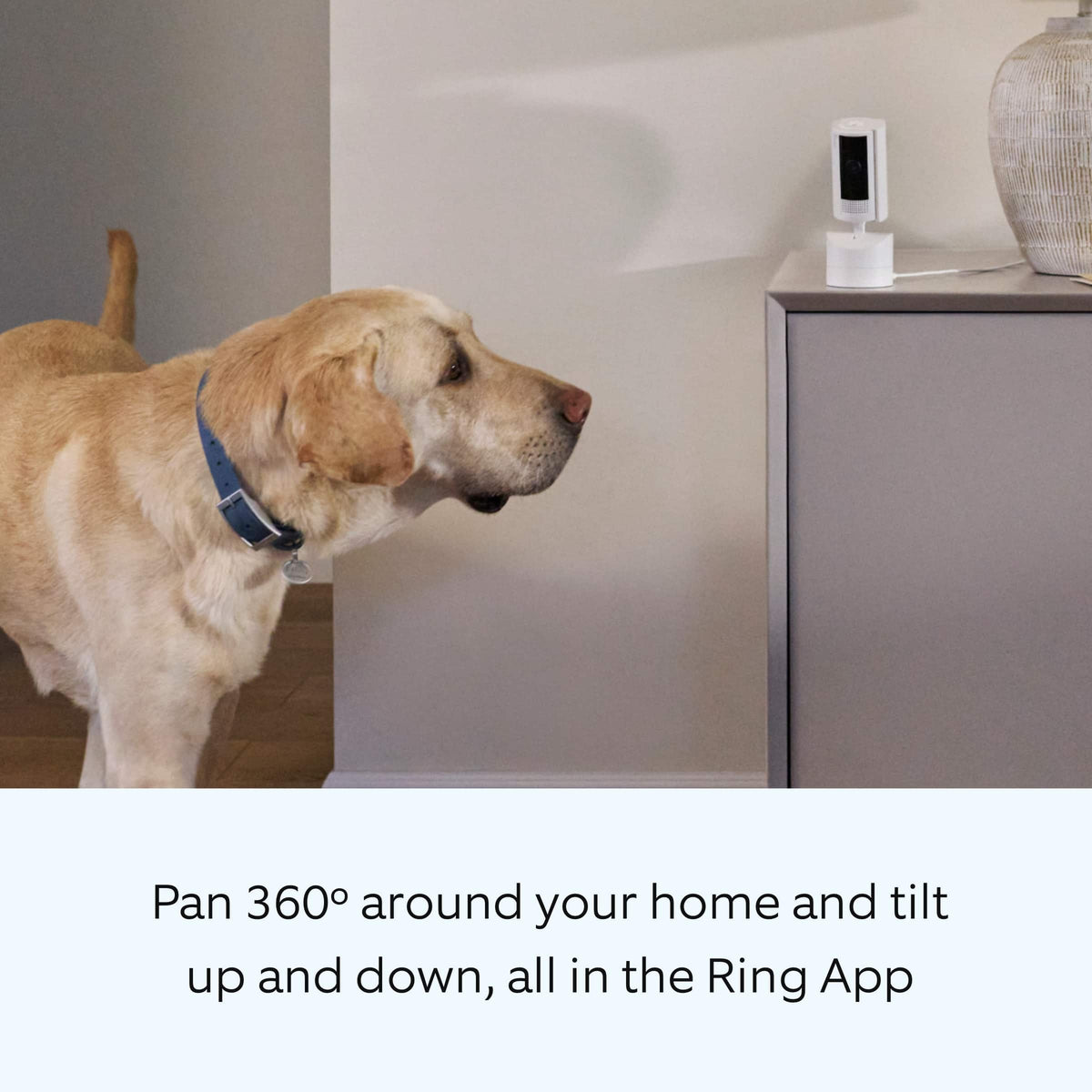 Ring - Pan-Tilt Indoor Security Cam with 360° Horizontal Pan Coverage, Live View & Two-Way Talk, and HD Video - White