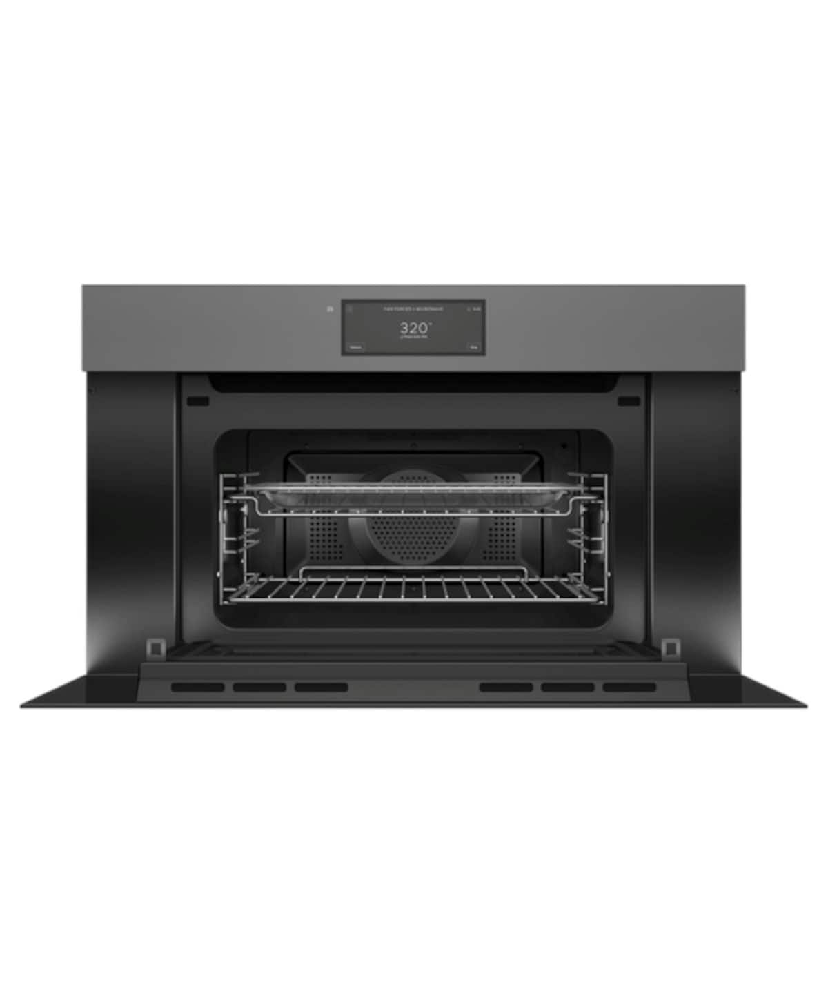 Fisher & Paykel - 30" 1.7 Cu. Ft. Single Convection Speed Oven, 6.8 Touchscreen, Handleless - Compact - Minimal Grey - Gray