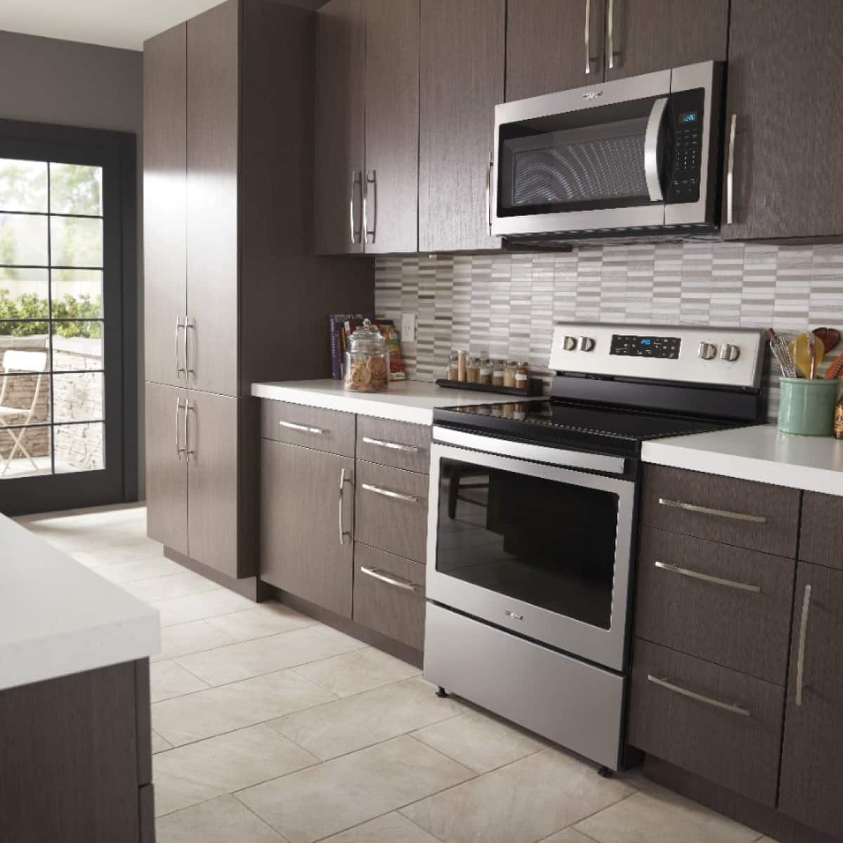 Whirlpool - 1.7 cu. ft. Microwave Hood Combination with Electronic Touch Controls - Stainless Steel