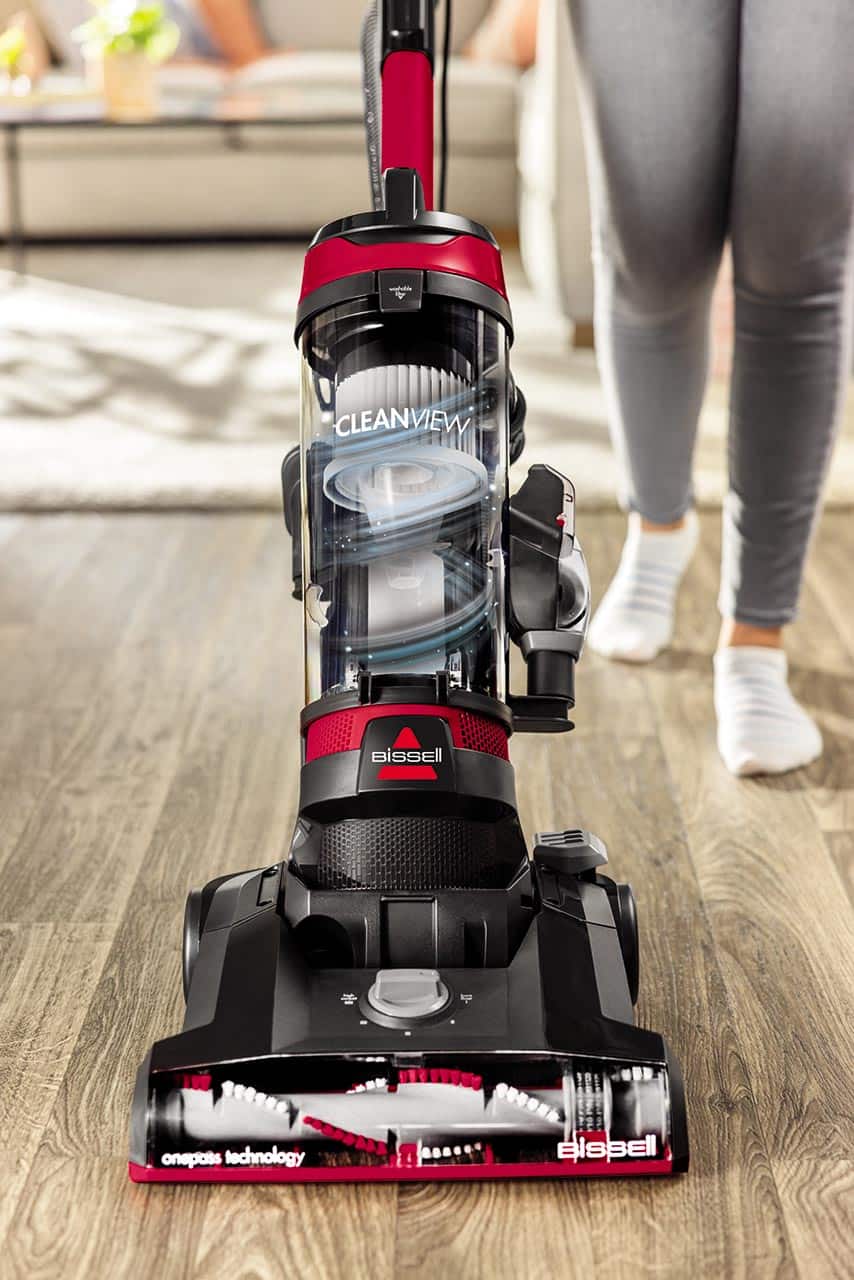 BISSELL - CleanView Upright Vacuum Cleaner - Black/Red