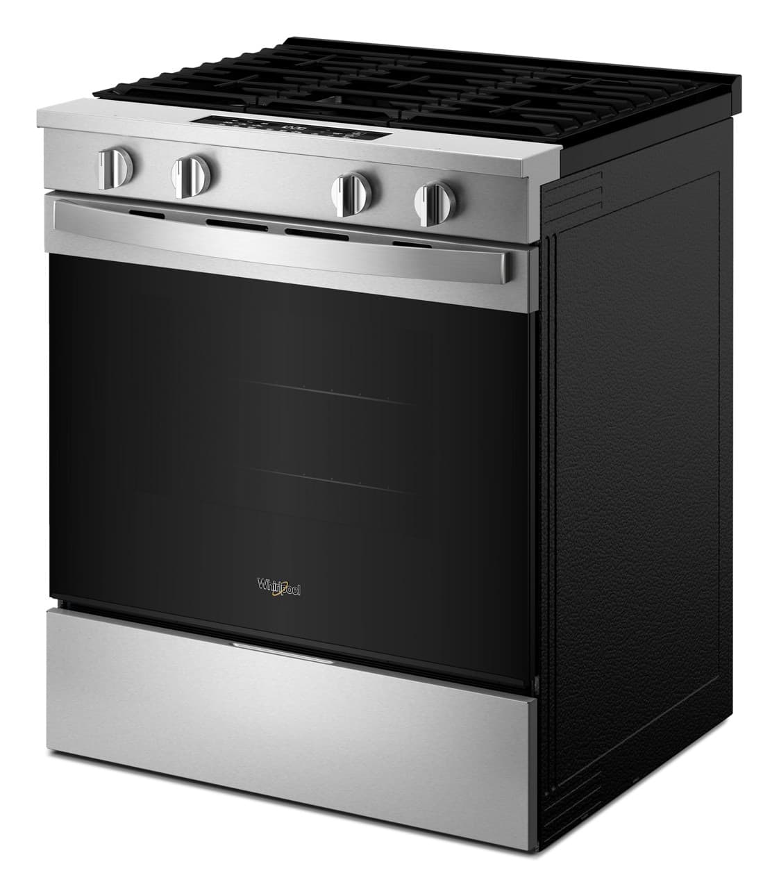 Whirlpool - 30 in. Wide 4 burners 5.0 cu. ft. Smart Freestanding Slide-In Gas Range with Air Cooking Technology and Steam Clean - Stainless Steel