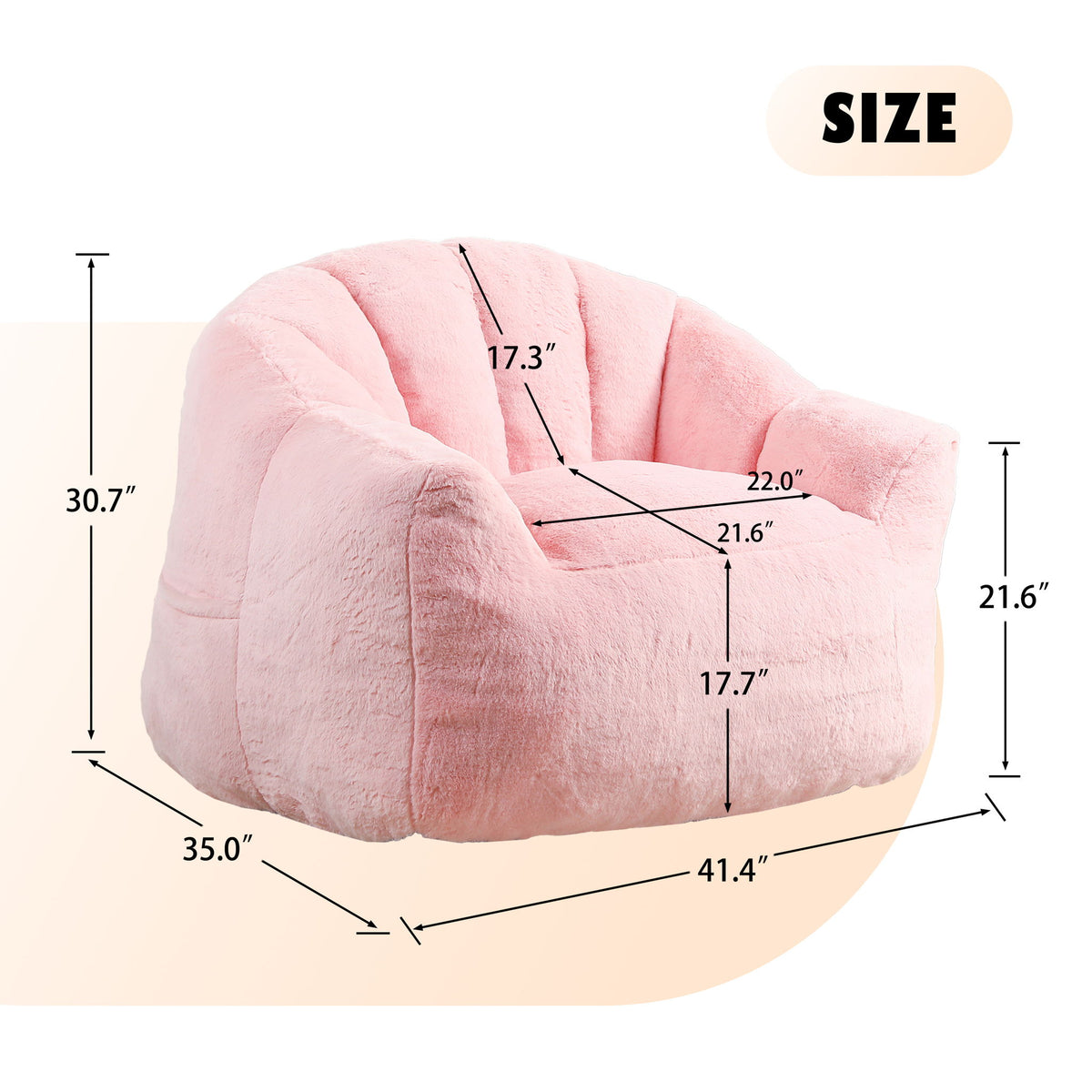 Beanbag Chair, Beanbag Sofa Chair With Armrests Stuffed High Density Foam