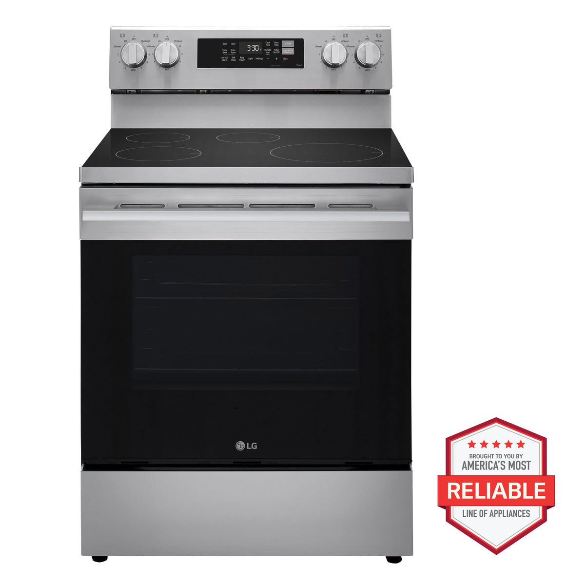 LG - 30-in 6.3 Cu. Ft. Freestanding Electric Induction True Convection Smart Range with 4 Elements, Air Fry and EasyClean - Stainless Steel