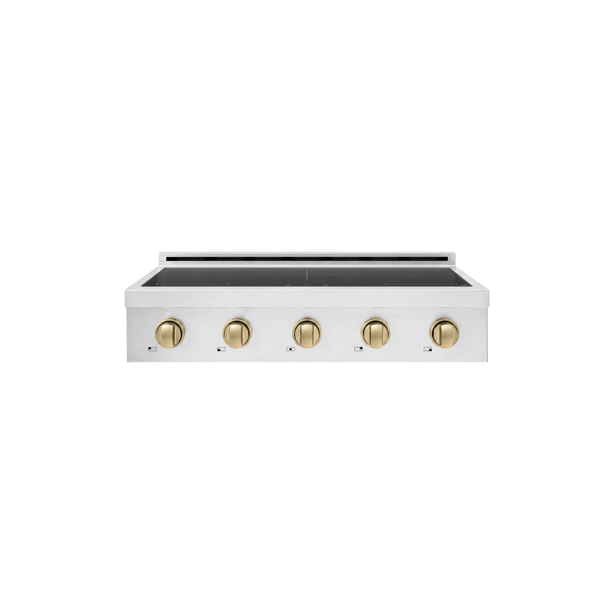 ZLINE - Autograph 36 in. Paramount Built-in Induction Rangetop with 5 Elements and Champagne Bronze Accents - Stainless Steel
