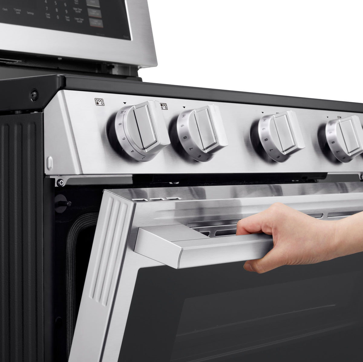 LG - 30-in 7.3 Cu. Ft. Freestanding Double Oven Elec True Convection Smart Range w/ 5 Elements, Air Fry and UltraHeat 3.2 kW - Stainless Steel
