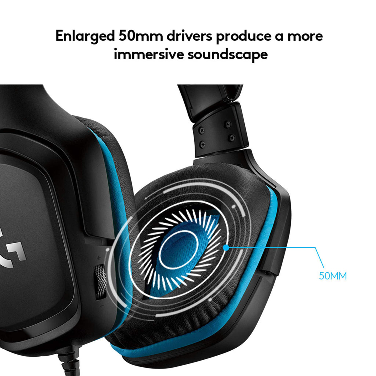 Logitech - G432 Wired Over-the-Ear Gaming Headset for Windows - Black/Blue